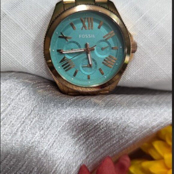Fossil Watch Cecile Collection Rose Gold and Teal Unisex - Picture 2 of 5